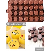 Jet's Home Karışık Emoji C İkolata Kalıbı Bpa Free Buz Kalıbı Silikon Tatlı Kalıbı Yapıs Maz Kalıp Kahverengi