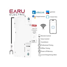63a Wifi Akıllı Devre Kesici 1p Ölçüm Din Ray Zamanlayıcı Röle Anahtarı İle Ewelink App Akıllı Ev Alexa Google Ev Kwh İçin