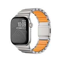 Watch 44mm Sbt Krd-149 Titanyum Silikon Kordon - Gümüş-turuncu