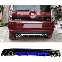 Fiat Fiorino Uyumlu Mavi Difüzör Çiftli Yuvarlak Egzoz Görünümlü D Tip Difizör