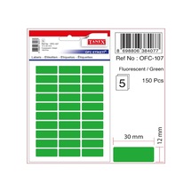Tanex Ofis Etiketi Poşetli 12x30 Mm Fosforlu Yeşil Ofc-107 Çok Renkli