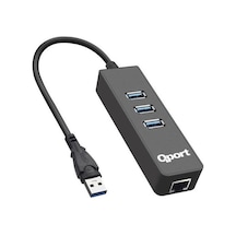 Qport Q-U3G 3Xusb 3.0 Çoklayıcı + Gıgabıt Ethernet Adaptor