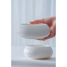 Acar Bianco Perla Porselen Yuvarlak Kase - 14x6 Cm beyaz