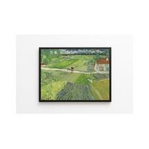 Van Gogh At Arabalı Ve Trenli Manzara Çerçevesiz Poster 30x42 Cm A3 Tablo Duvar Dekoru