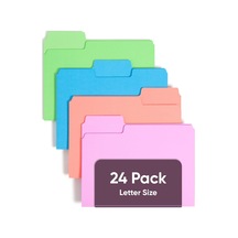 Supertab Dosya Klasörü, Büyük Boy 1/3 Kesim Tab, Mektup Boyutu, Çeşitli Parlak Renkler, Paket Başına 24 11957