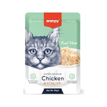 Wanpy Pouch Tavuklu & Deniz Taraklı Yaş Kedi Maması 85 G