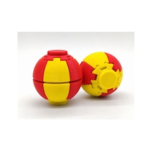 Alvera Press Küresi 3d Baskı Dönüşen Mekanik Fidget Stres Oyuncağı-sarı-kırmızı 47231021