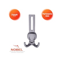 Solo Lüks Portmanto Askı, Metal, Vestiyer Askı, 210 Gr, Dolap Askılık, Duvar Askılığı, Füme Vidalı