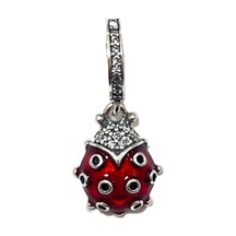 Kırmızı Benekli Uğur Böceği Sallantılı Gümüş Charm