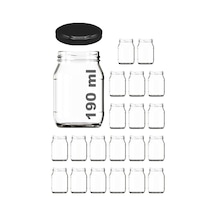 190 Ml Metal Kapaklı Konserve Kavanozu 190 Cc Şeffaf Bebek Mama Kavanoz 20 Adet Siyah