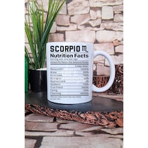 Akrep Burcu "scorpio Nutrition Facts" Komik Hediyelik Baskılı Çay Kahve Sunum Kupa Bardak Beyaz
