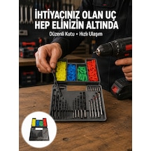 Matkap Ucu Seti 24 Parça Organizer Kutulu Ahşap Metal Beton Uyumlu Yeni Nesil - Lisinya