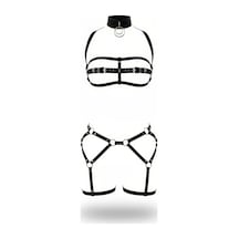 İkikareshop Siyah Harness Takım O Halka Detaylı Tokalı - Brf242 Çok Renkli