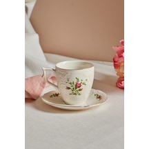 Karaca Vintage Rose Çay Fincanı Ve Tabağı 200 Ml Çok Renkli