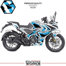 Bajaj Rs200 Kaplama Sticker Air Brush Motor Kaplama Modeli Hazır Kit Tüm Modeller Uyumlu Mavi
