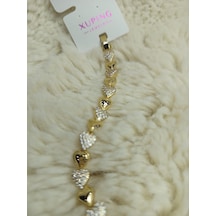 Beren Xupıng Kalpli Çelik Bileklik Gold 16+3 Cm