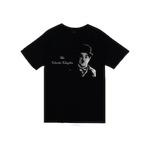 Stoned&Fame Unisex Siyah Charlie Chaplin Baskılı T-shirt SIYAH