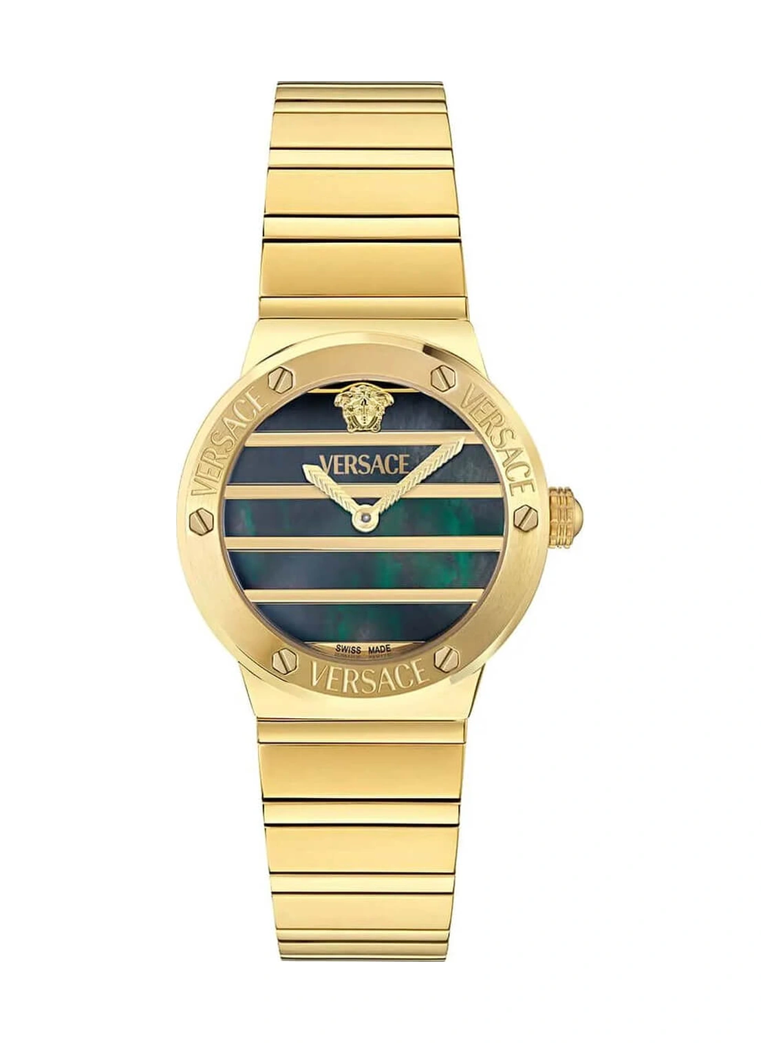 Versace Greca Logo Pearl 28 Mm Quartz Saat Vrscve0s00525 Yeşil Versace Greca Logo Pearl 28 Mm Quartz Saat Vrscve0s00525 Yeşil