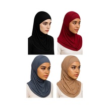 Aldaıyr 4 Adet Hijab 2 Parça Likra Kumaş Siyah Bordo Antrasit Vizon