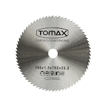 Tomax Ağaç Daire Testeresi Elmassız 180x1,5 Diş 70z