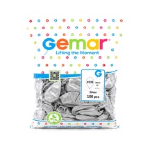 Bezos Metalik Gümüş Balon 11'' 28 Cm - 100'lü Hb006