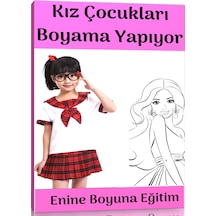 Kız Çocukları Boyama Yapıyor Kitabı