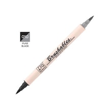 Zig Brushables 2 Renk Tonu Fırça Uçlu Marker Kalem 010 Pure Black