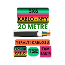Öznur 5x6 Nyy Yeraltı Kablosu, 20 Metre Standart