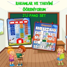 2 Set - 80 Parça Tox Rakamları ve Takvimi Öğreniyorum Keçe Cırtlı
