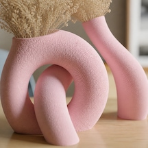 Bezos 3d Baskı Interlocking Vazo - İç İçe Geçen Dekoratif Vazo-pembe Dmc