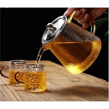 Isıya Dayanıklı Demliğe Cam Çaydanlık Süzgeçli 321936718 Gri