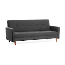 Pafu Hiko Üçlü Yataklı Koltuk - Koyu Gri Keten Koyu Gri