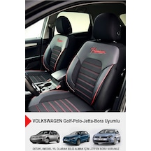 Premium Serisi Lüks Keten Oto Koltuk Kılıfı Volkswagen Bora-golf-jetta-polo Uyumlu Siyah