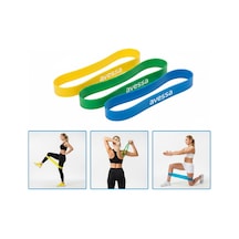3 Adet Hafif-orta-sert Direnç Pilates Yoga Spor Bandı 285x50x1 Mm - 1,5 Mm - 1,30 Mm Çok Renkli