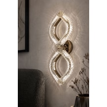 Yonca Model İkili Eskitme 3 Renk Modu Kristal Taşlı Salon Mutfak Yatak Çocuk Odası Aplik