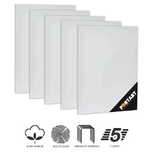 Portart Tuval %100 Pamuk 35x50 Cm 5'li Paket
