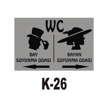 Pvc Dekota Uyarı - Ikaz Levhası Bay Bayan Soyunma Odası Yazılı (258810556)