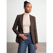 Dilvin 60831 Vücuda Oturan Blazer Kahve