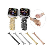 iOS Uyumlu Watch Serisi 5 40mm Hearts Crossed Diamond Metal Watch Band