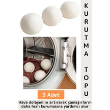 Kırışıklık Azaltan Hızlı Kuruma Sürtünme Engelleyen Çamaşır Makinesi Pratik Yün Kurutma Topu 3 Adet Çok Renkli