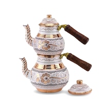 Gül Çiçek Royal Küçük Bakır Çaydanlık 1,4 Lt Bakır