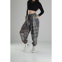 Yeşil Ekose Jogger Pantolon Coc1860 Yeşil
