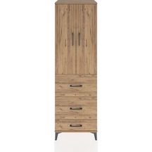 Hyperion Dolap 3 Raflı 3 Çekmeceli 2 Kapaklı 60x44x195 Çam-çam Çam