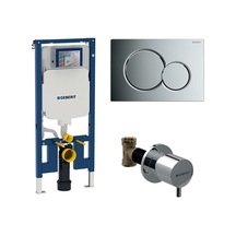 Sigma 8 Cm Duofix Duvar Içi Gömme Rezervuar Seti Parlak Krom Panel gri