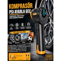 3600mah 150psı Lcd Ekranlı Kompresörlü Araç, Motosiklet, Scooter,