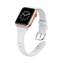Watch 38mm Uyumlu Krd-28 Deri Zore Kordon-beyaz