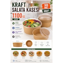 1100 Cc Kraft Salata Kasesi 300 Adet 32 Oz Kâğıt Salata Kabı - 913795911