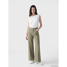 Lcw Comfort Yeşil Wideleg Kadın Jean Pantolon