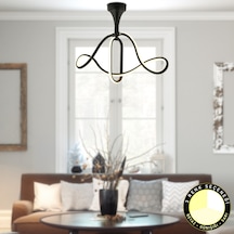 Helin Siyah 50 Watt Sarkıt 3 Renkli Ledli Modern Mutfak Banyo Led Salon Sarkıt Avize