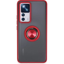 Newface Xiaomi Mi 12t Pro Kılıf Montreal Yüzüklü Silikon Kapak Glblseme - 81 - Kırmızı